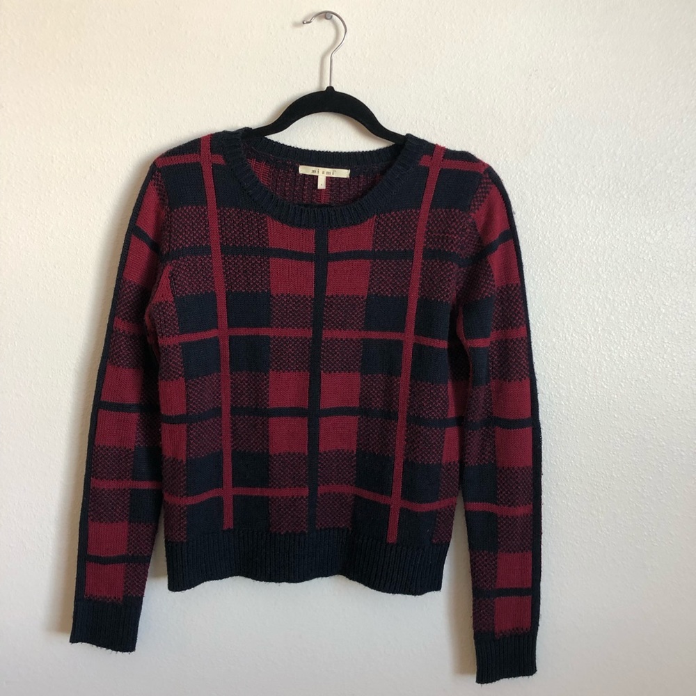 Cutest red and navy blue sweater